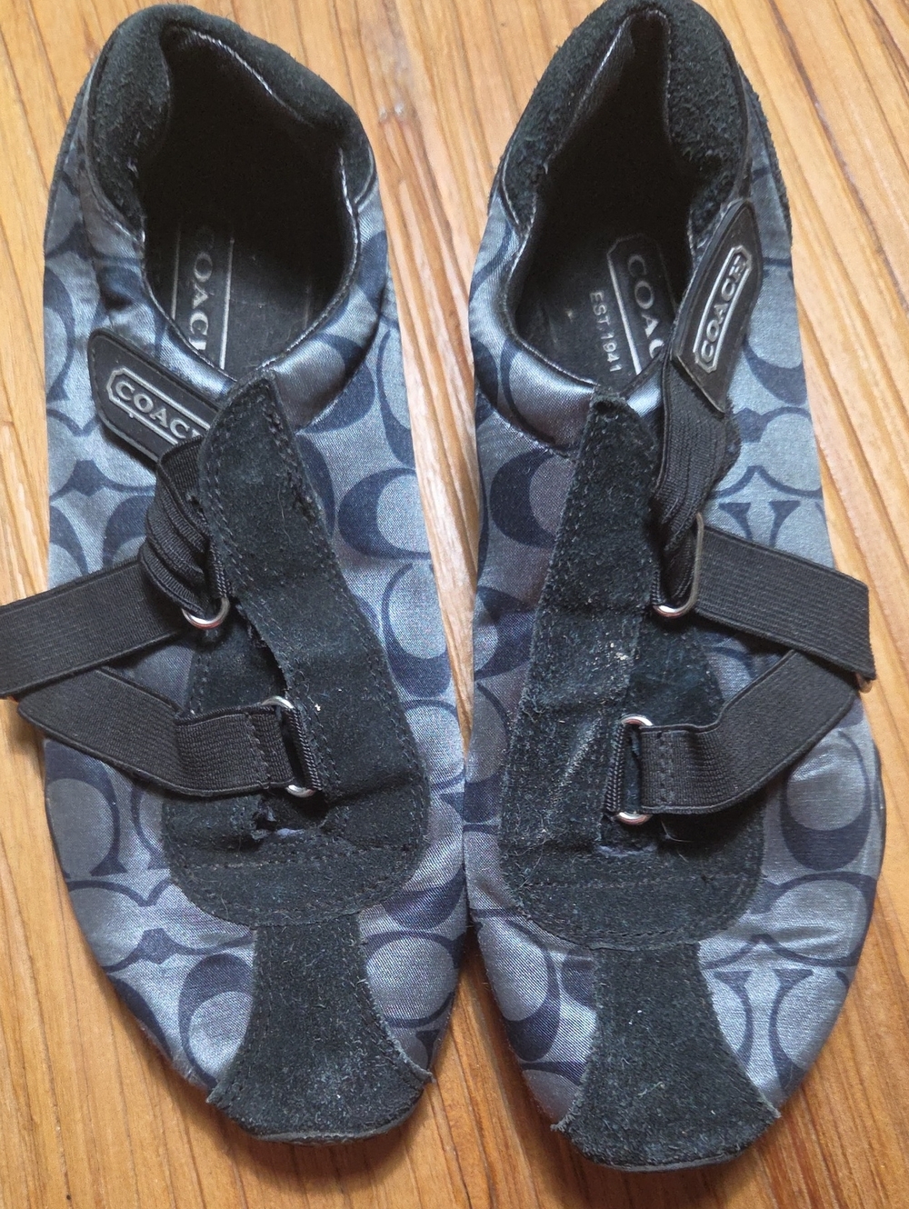 Coach Women's Charcoal Signature Slip-On Flats